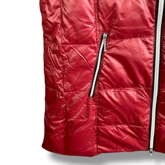 L'ATELIER Vest Womens Small Red Down Puffer Quilted Stand Collar Zip Pockets - Picture 6 of 12